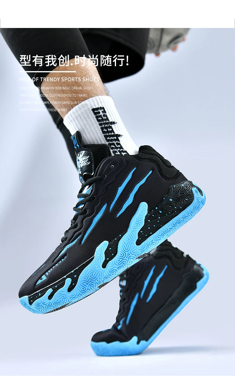 Men Basketball Shoes Field Training High-top Comfortable Non-slip Sports Footwear Luxury Lace-up Flat Sneaker for Men Traf Homme