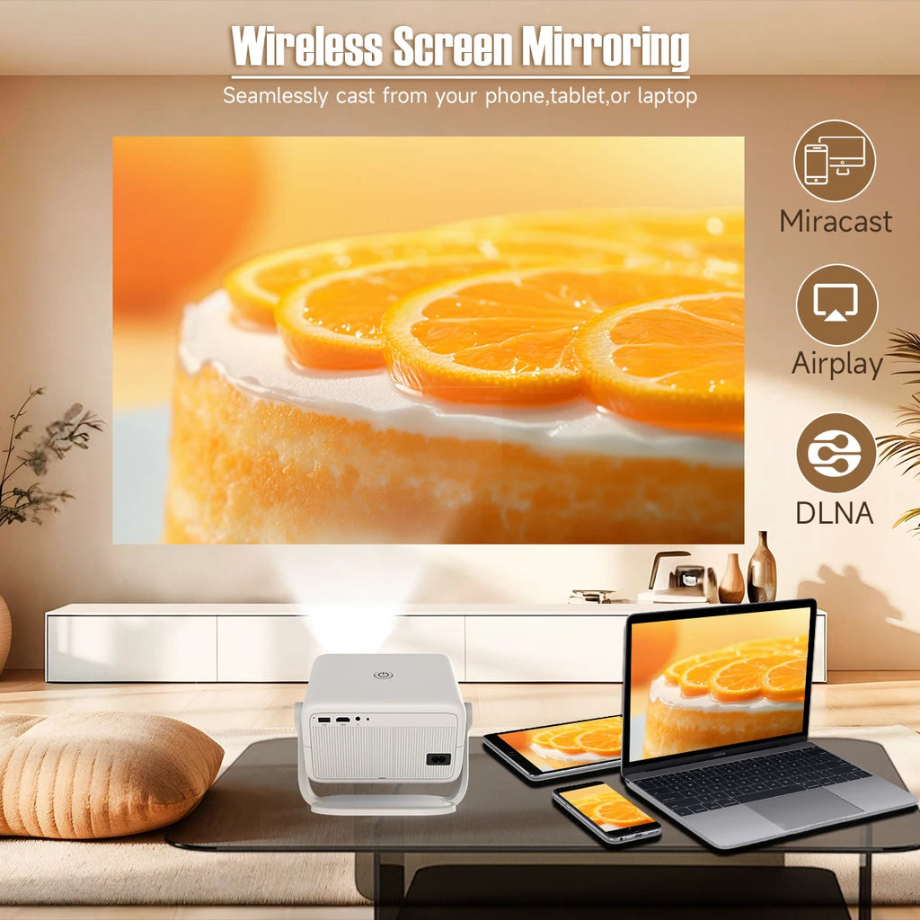 Magcubic L018 650ANSI 1080P Native Projector, 360° Rotation, Auto Focus & 6D Keystone, Android 14 WiFi6 BT5.4 8K Decoding Portable