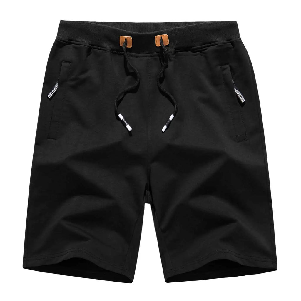 TACVASEN Summer Cotton Running Track Shorts Mens Casual Jogger Shorts Elastic Waist Athletic Workout Zipper Pockets Short Pants