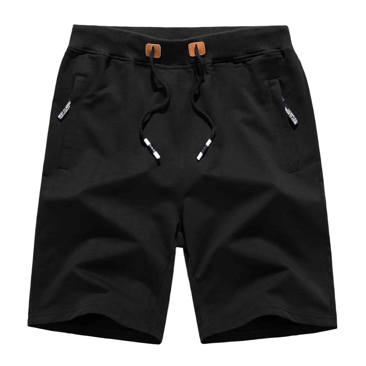 TACVASEN Summer Cotton Running Track Shorts Mens Casual Jogger Shorts Elastic Waist Athletic Workout Zipper Pockets Short Pants