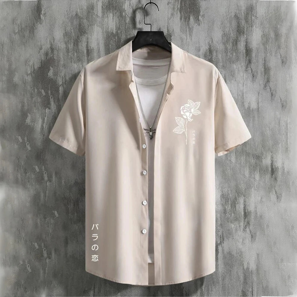 Summer Fashion Striped 3D Print Men's Shirts Basic Graphicsbutton Short Sleeve Lapel Streetwear Hawaiian Blouse Shirts for Men
