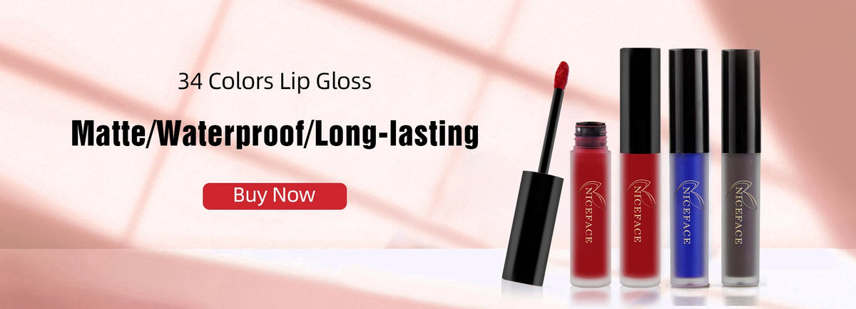QIBEST Sexy Red Lip Gloss Long Lasting Velvet Matte Liquid Lipstick Waterproof Lip Makeup Nonstick Cup Purple Lip Tint Black