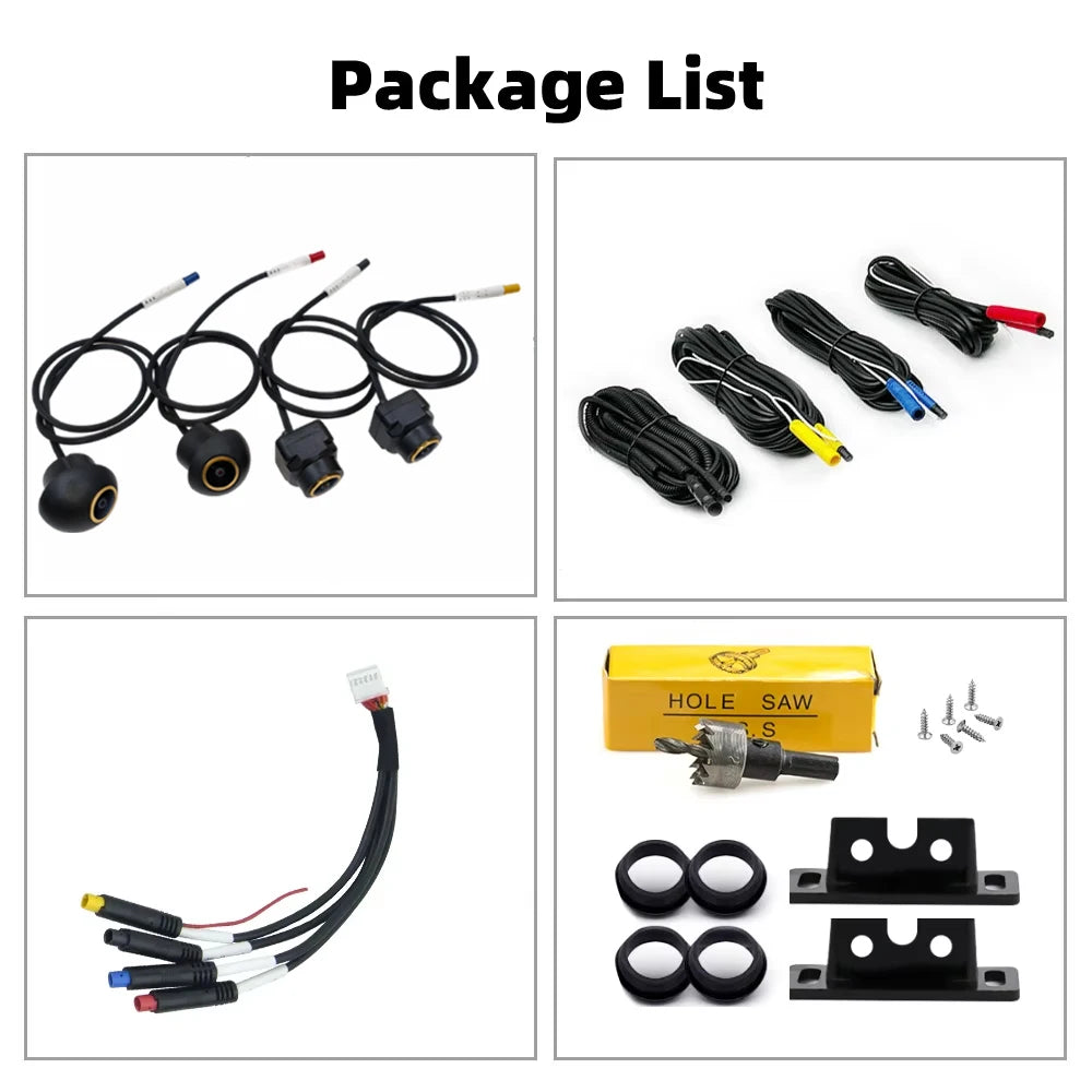 HD 3D 360 Degree Car Camera AHD 1080P Surround View Right Left Front Rear Camera For Android Navigation Reverse Golden Lens