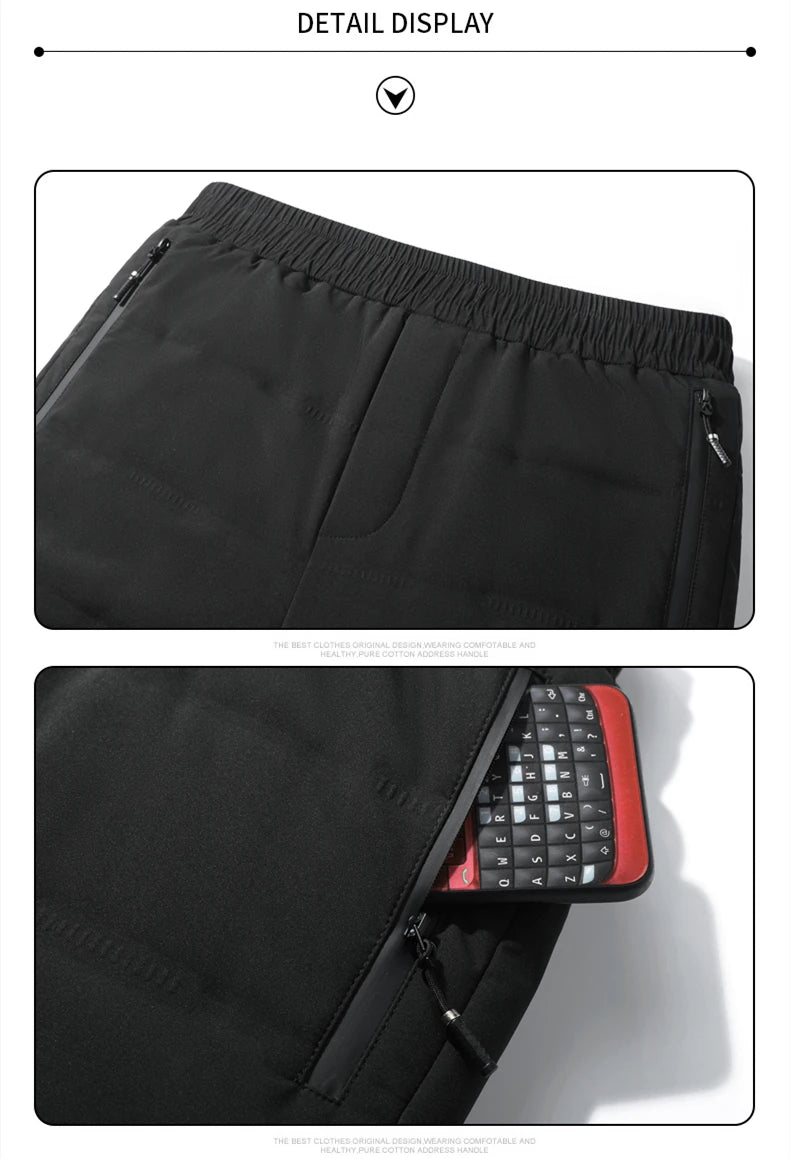 Winter Duck Down Pants Men Minimalist Style Plus Size Down Pants Male Outdoor Windproof Solid Warm Winter Trousers 7XL
