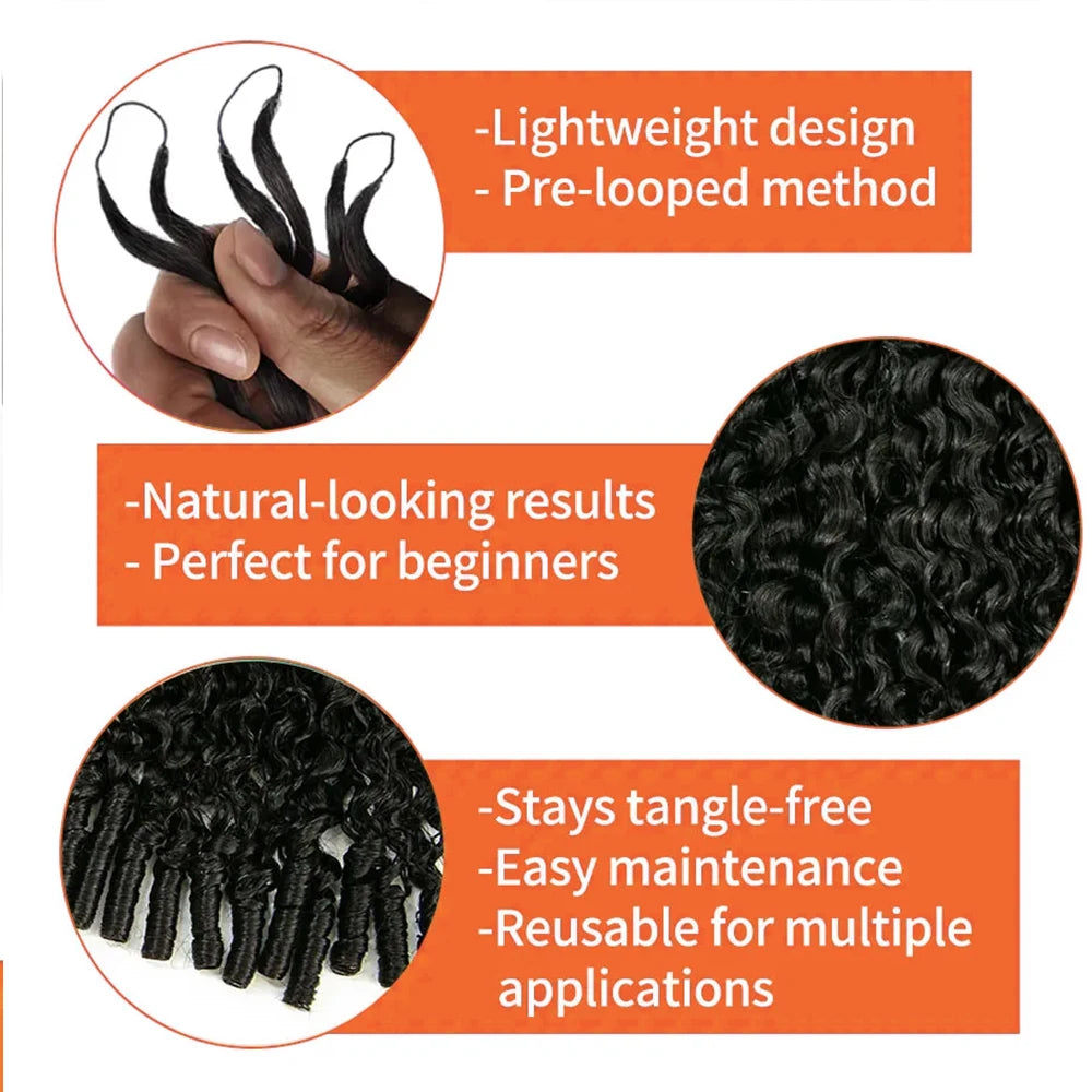 3rd Generation Deep Curly Crochet Human Hair Extension With Coily End Boho Braids Pre Separated Remy Feather Crochet Extension