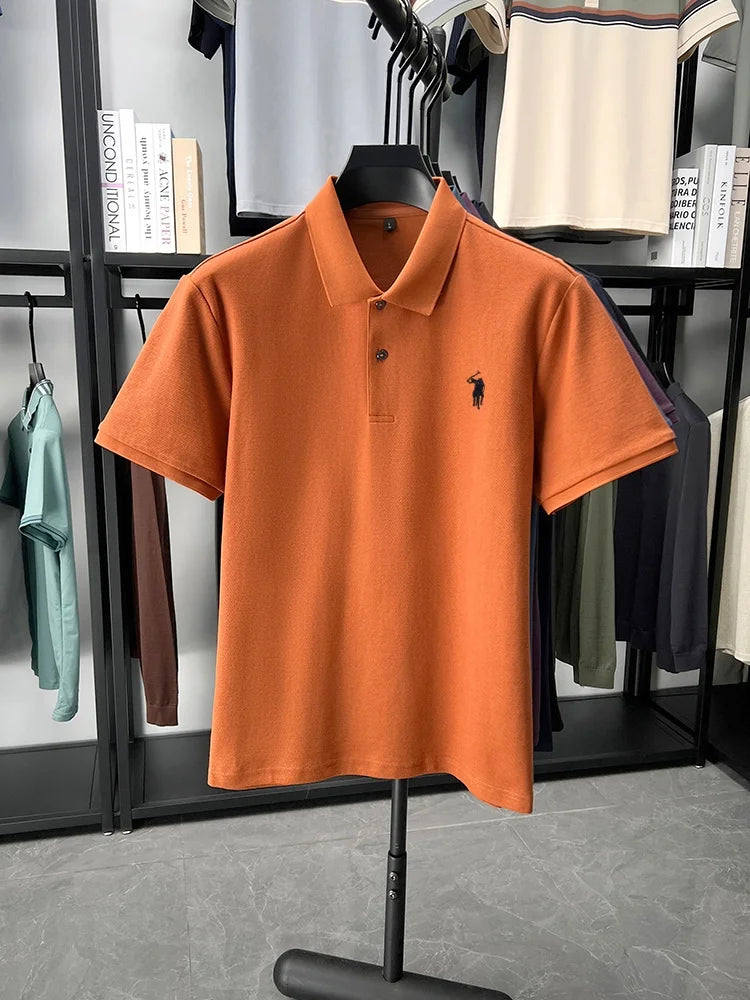 Designer brand 100% cotton short sleeve polo shirt fashion luxury pony embroidery men's summer casual high-quality Paul T-shirt