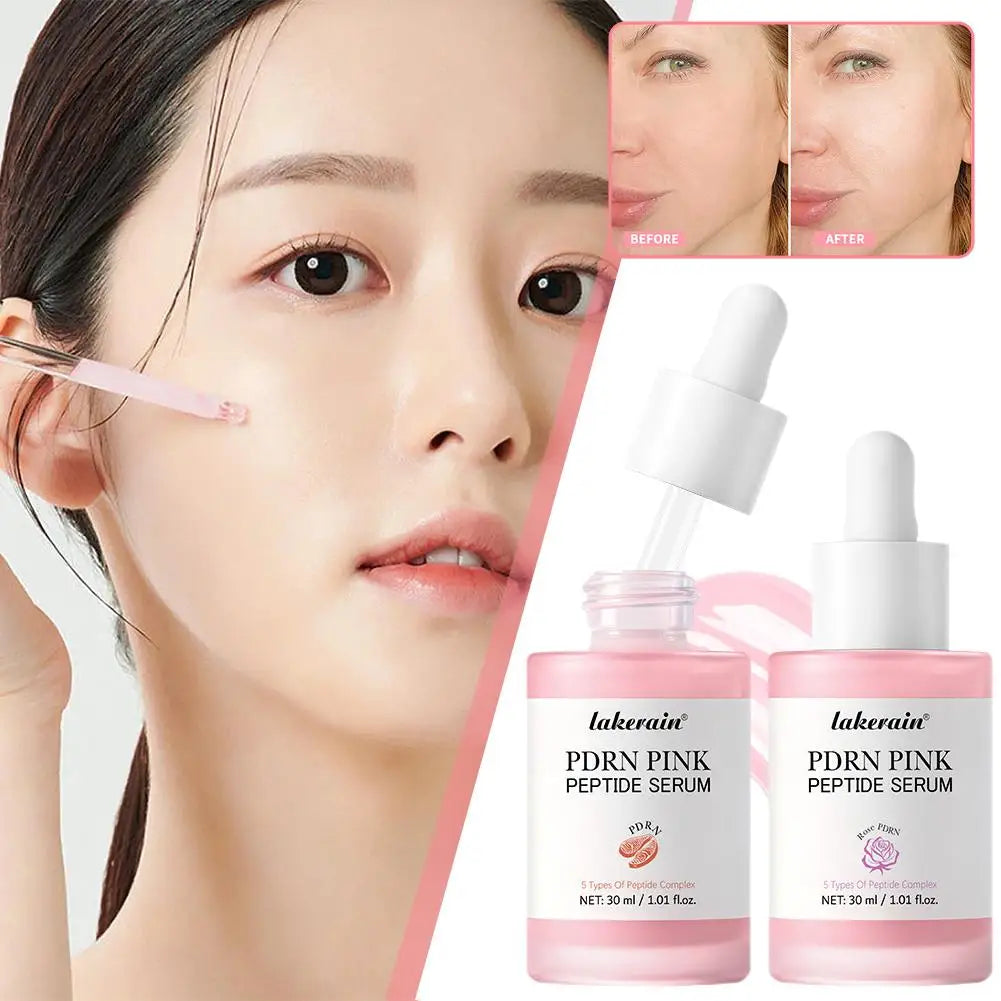 PDRN Pink Peptide Serum, Pink Glow Serum, Peptide Niacinamide Hydrating Moisturizing Firming, Uneven Skin Tone, Korean Skin Care