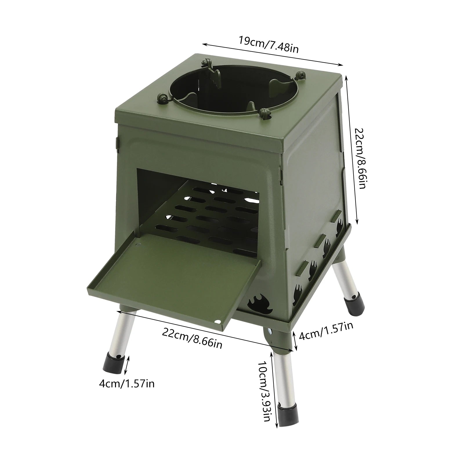 Tent Stove | Black/Green | Portable Wood Stove for Camping Outdoor | Tent Heater Camping Stove Wood Tent Stove Outdoor