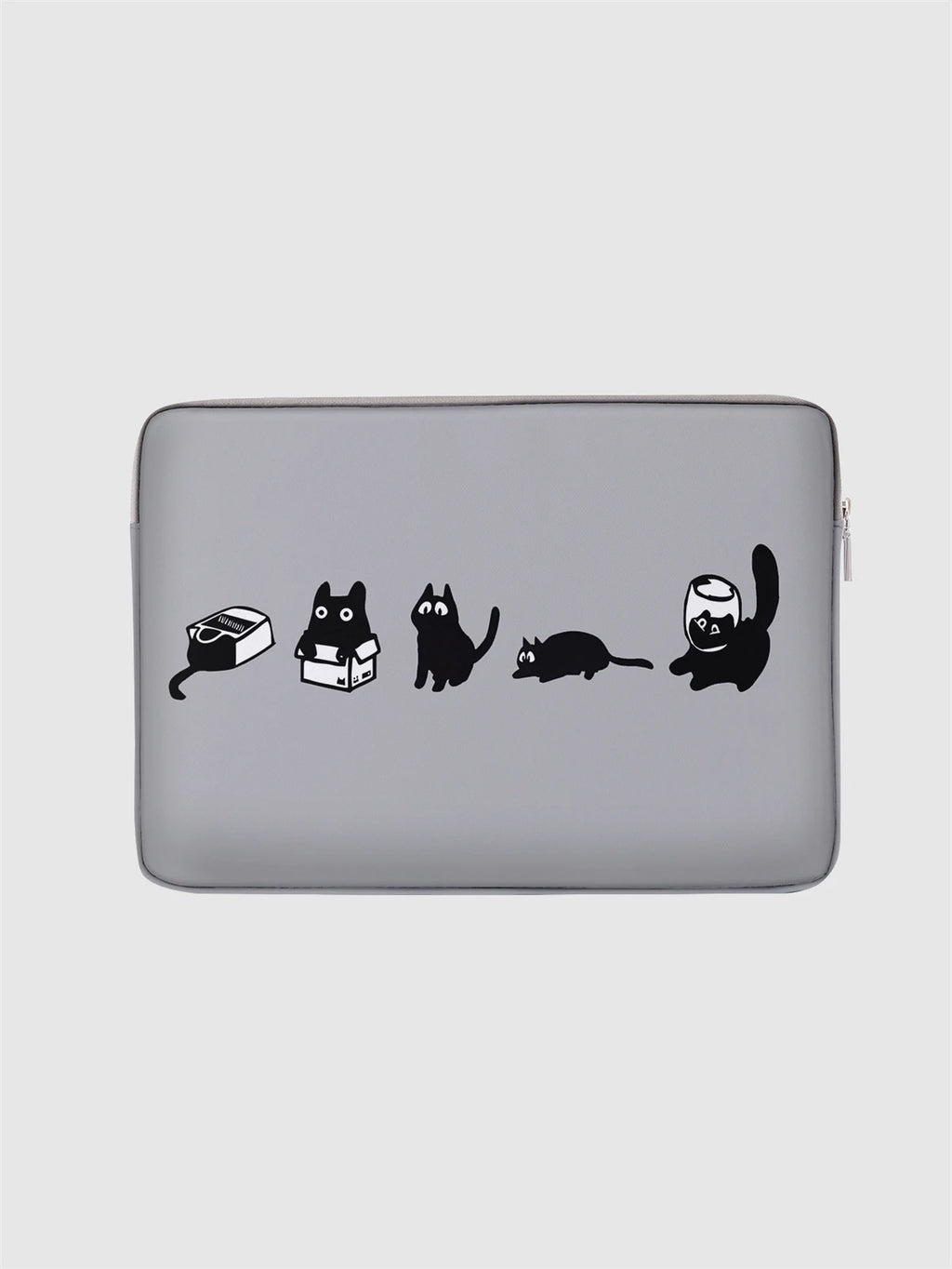 Laptop bag and briefcase with black cat pattern, suitable for 14 inch laptops