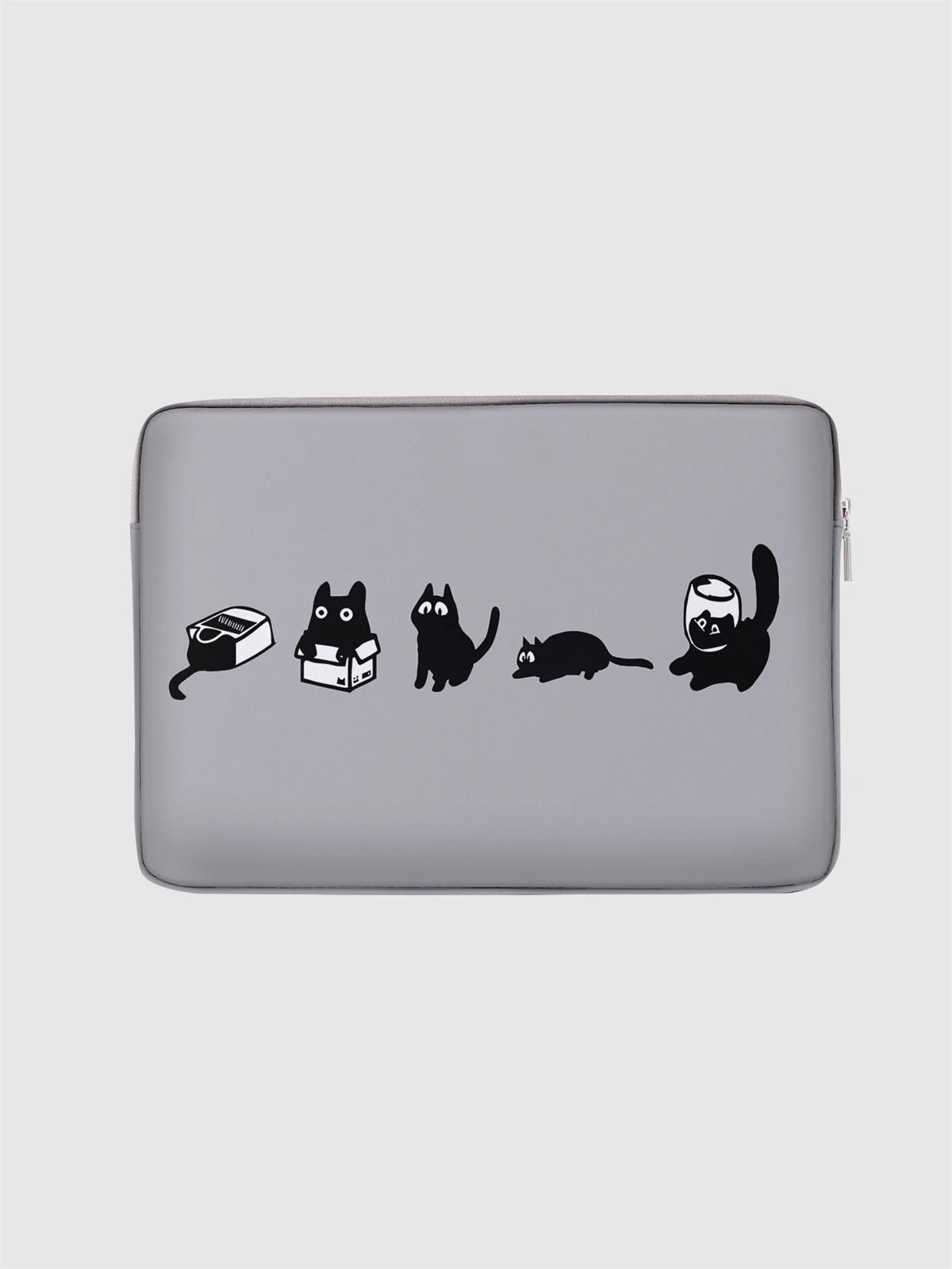 Laptop bag and briefcase with black cat pattern, suitable for 14 inch laptops