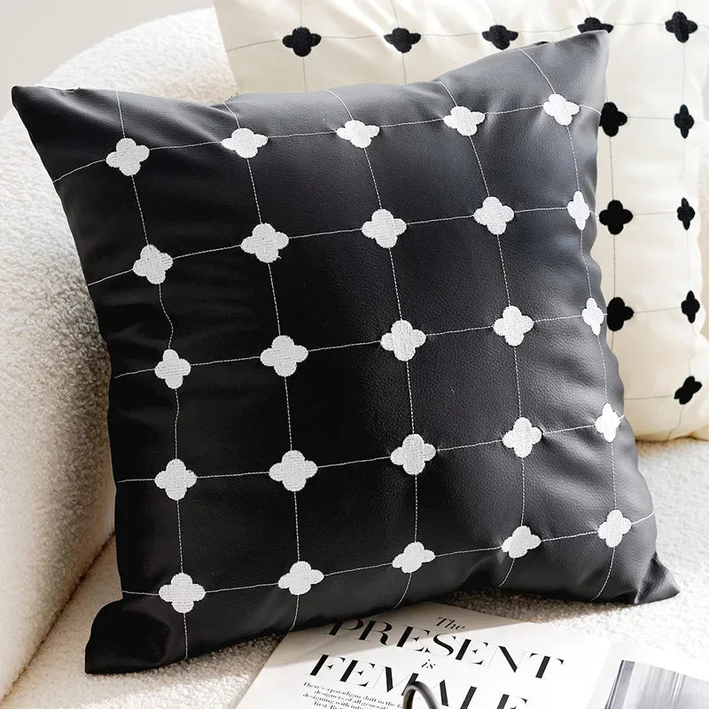 45x45/30x50cm Black White Embroidered Pillow Cover Decorative Cushions Pillow Covers Decorative Modern Light Luxury Sofa Decor