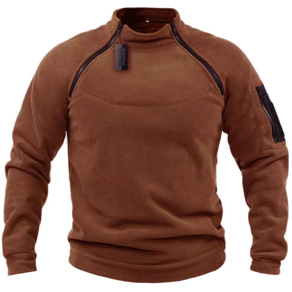 Brand High Quality Winter Mens  Sweatshirt Fleece Zipper Pullover Men's Solid Color Loose Lamb Thick Clothing Streetwear
