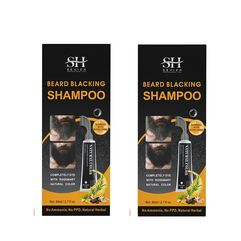 NEW Black Beard Dye Cream With Comb 80ml Natural Men Beard Dye Shampoo Permanent Beard Coloring Cream Fashion Modelling Tool