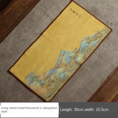 Suede Tea Towel Household Zen Tea Table Tea Cloth High-Grade Absorbent Clay Tea Mat Kung Fu Tea Tea Napkin Tea accessories