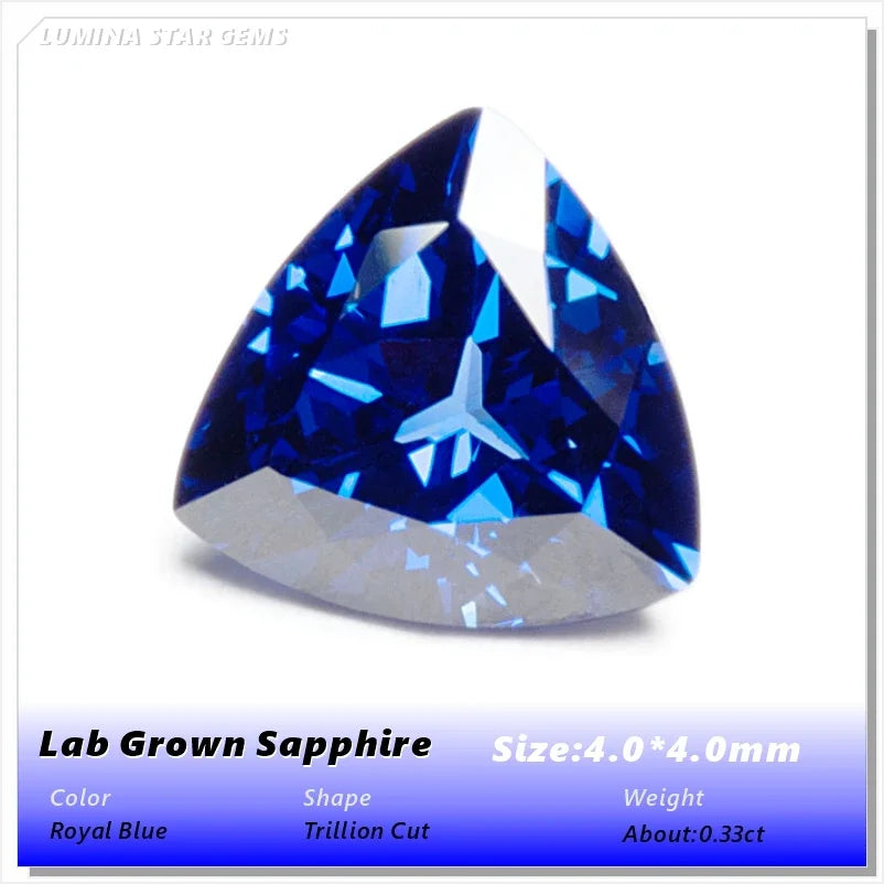 ABCLab Grown Sapphire Royal Blue Color Multiple Cuts Available Gems For Jewelry Setting&Custom Design Selectable Certificate