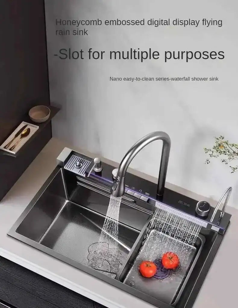 Sinks Creative Smart Kitchen Sinks for Apartments Modern Metal Multi-functional Sinks Kitchen Luxury Household for Rental Houses