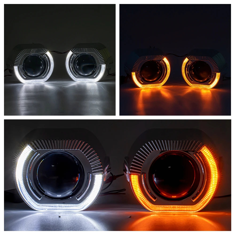 90W 2 PCS 3.0 Inch Blue Bi LED Projector Lens Universal Headlight Retrofit For H1 H4 H7 H11 Auto Light Headlamp Car Accessory