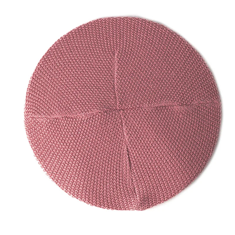 Geebro Women's Fashion Casual Plain Knit Beret Hat Spring Autumn Berets for Women Ladies Elastic Artist Beanie Beret Hats