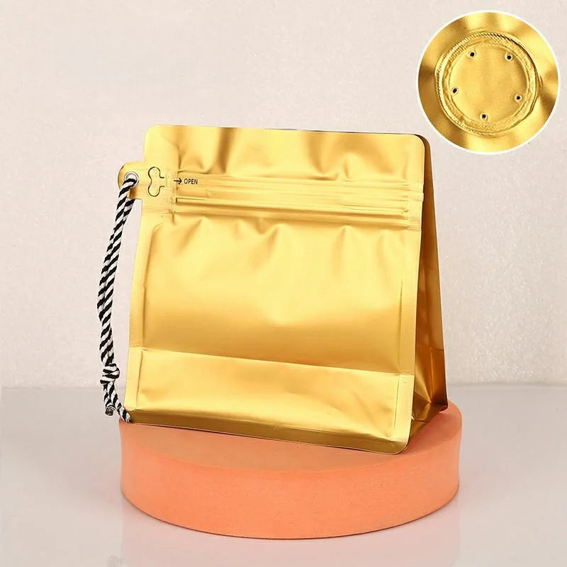 StoBag 50pcs Wholesale Coffee Beans Bag Packaging Aluminum Foil Heat Sealed for Tea Powder Food Storage Reusable Portable Pouch