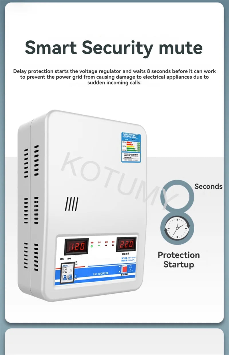 6.8KW Automatic Intelligent Voltage Stabilizer Household Dual Screen Digital Display Power Stabilizer Air Conditioner Regulator