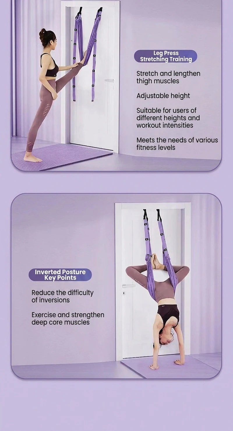 Hanging Rope For Aerial Yoga No-Drill Portable Lower Back Trainer Stretching Band Elastic Rope Dance Training Fitness Equipment