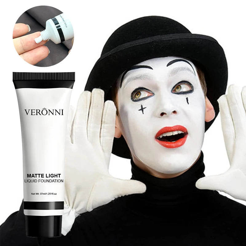 Halloween Pure White Makeup Foundation Mixable Pure White Foundation Adjuster Concealer Face Paint Makeup Clown COS Carnival