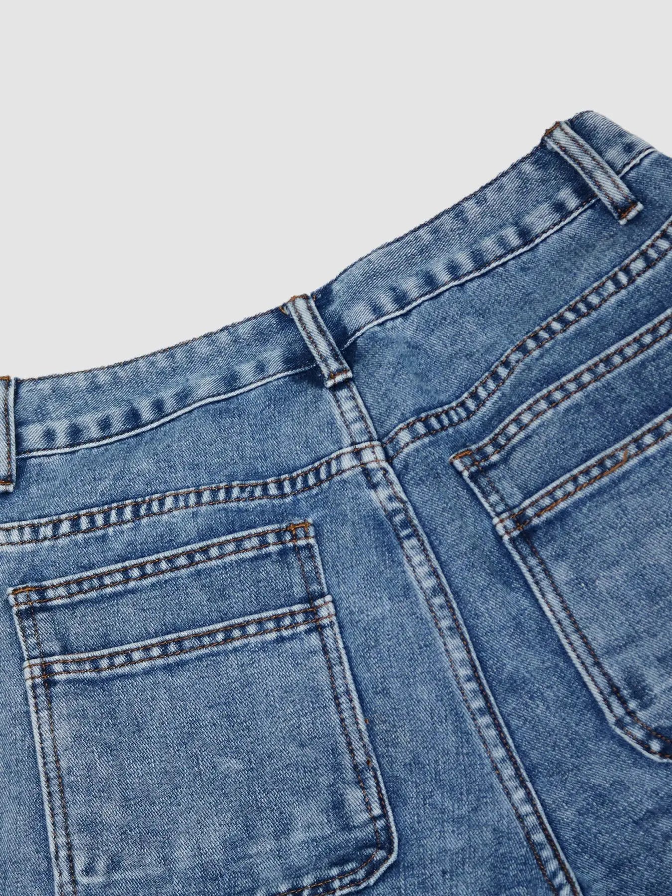 Shorts Women Knee Length Cargo Jeans Multiple Pockets High Waist Washed Distressed Streetwear 2025 Summer Denims Short Pants