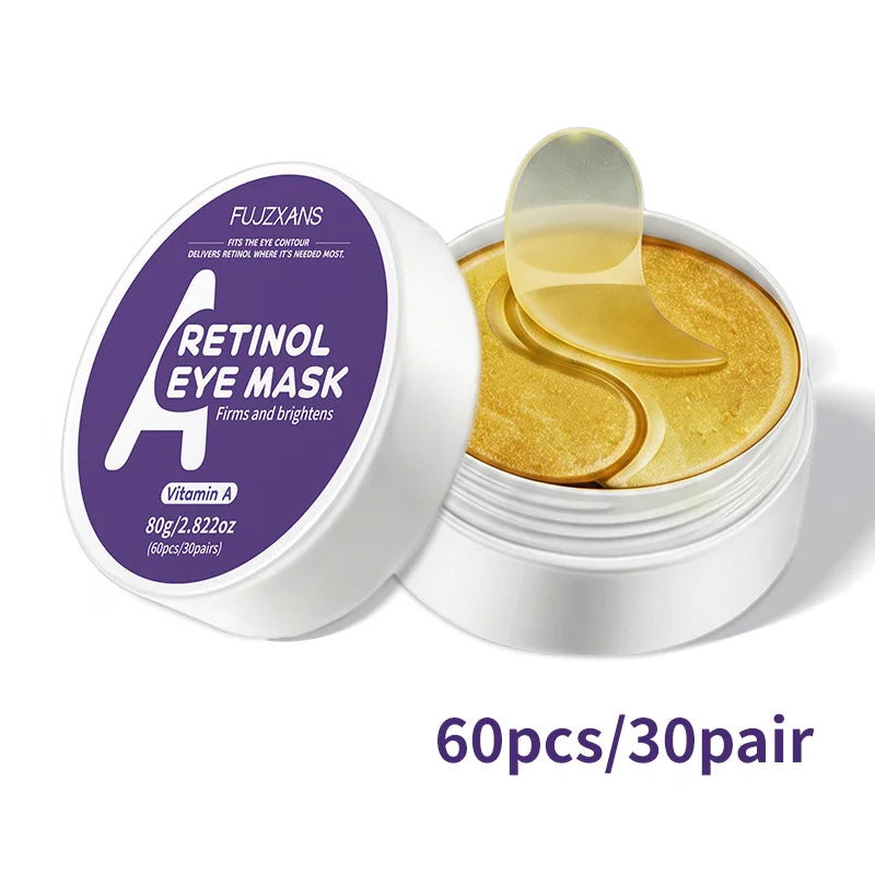 Retinol & Collagen Eye Mask, Vitamin A Under Eye Patches – Hydrating, Reduce Eye Bags & Dark Circles, Anti-Aging, Brightening.