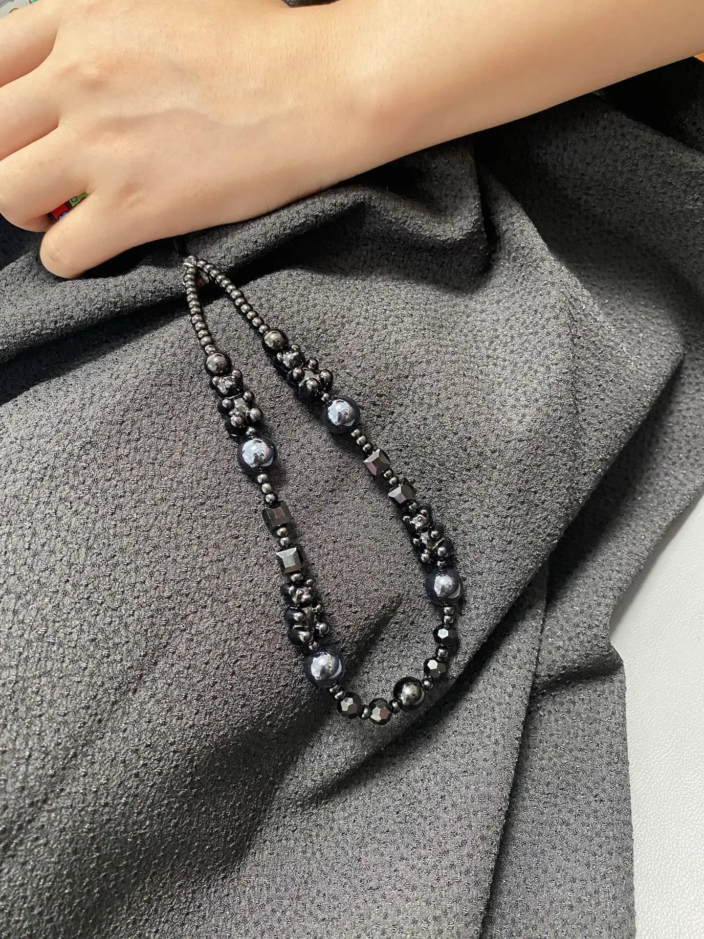 HERLOOK Black Bear Phone Charm Kpop Fashion Phone Strap Beaded Chain Telephone Jewelry Cellphone Accessories
