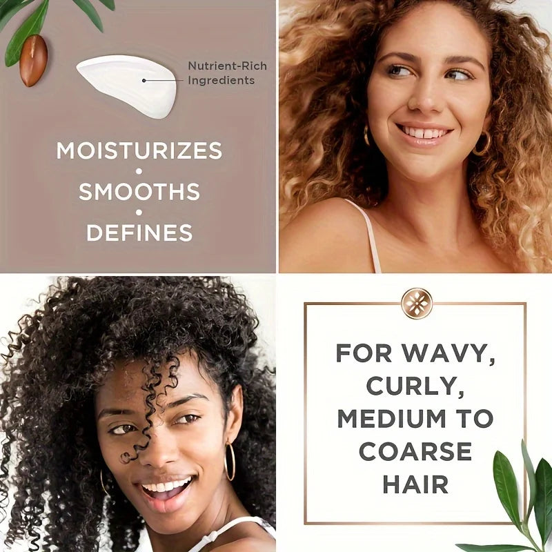 GZE CURL DEFINING CREAM with Argan Oil for Wavy and Curly Hair Moisturizer and Deep Conditioning for Shine and Bounce