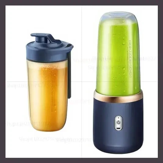 Multifunction Double Cup Juicer 400ml USB Rechargeable Portable Electric Juicer 6 Blade Fruit Blender for  Home Kitchen Tool