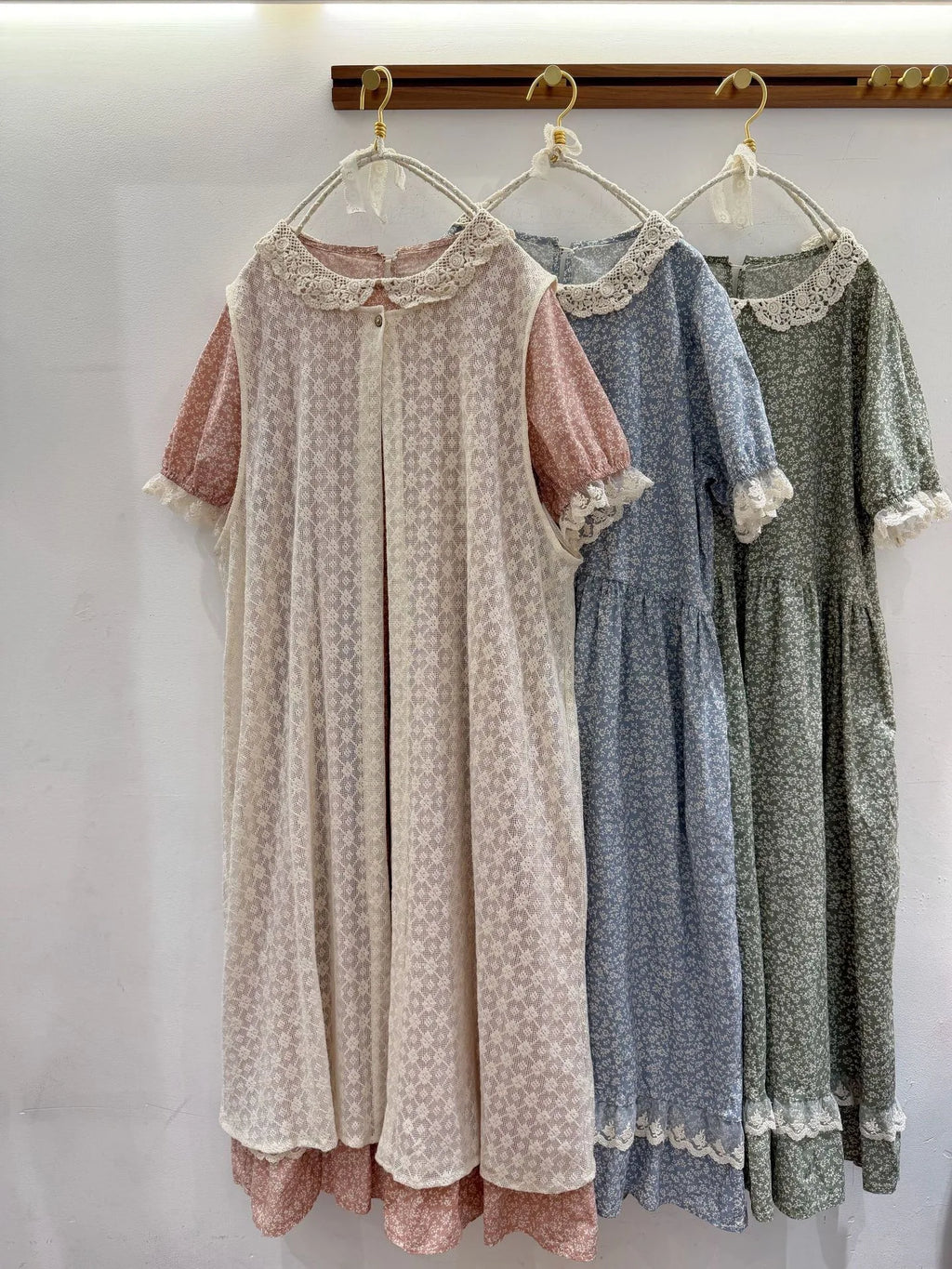 Vintage Ruffled Cotton Linen Flower Dress Women's New Summer Peter Pan Collar Short Sleeve Loose Boho Dress Casual Midi Vestidos