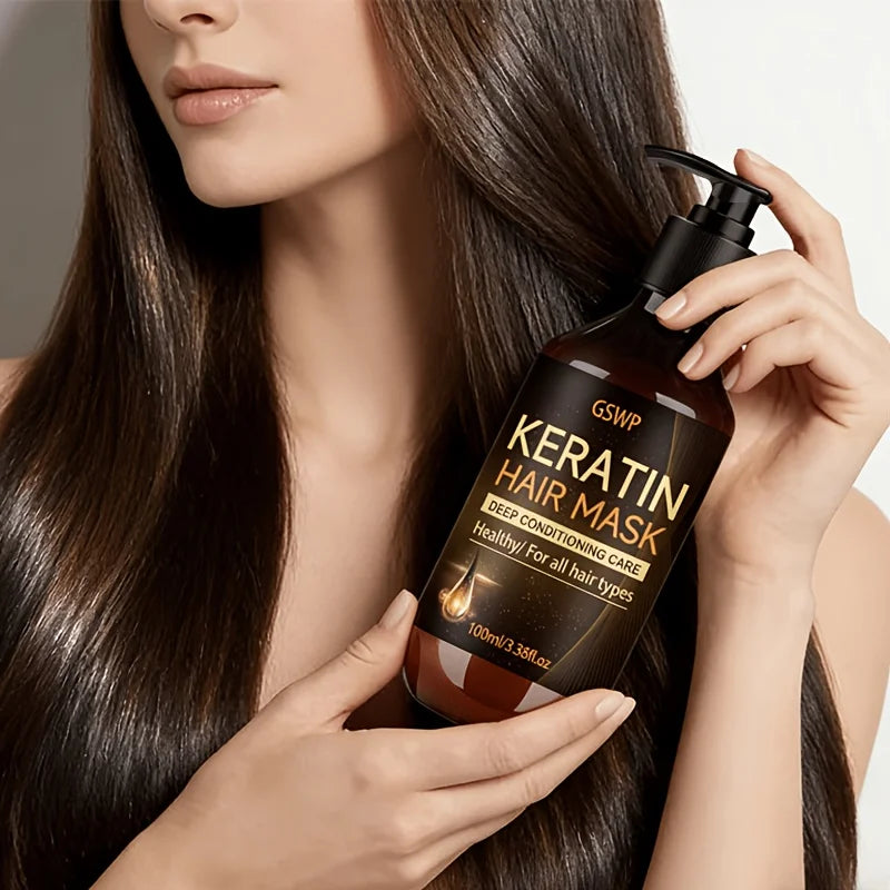 GSWP Keratin Hair Mask: Deeply Hydrates and Moisturises, Reduces Frizz and Split Ends, Leaving Hair Soft and Shiny.100/200ml