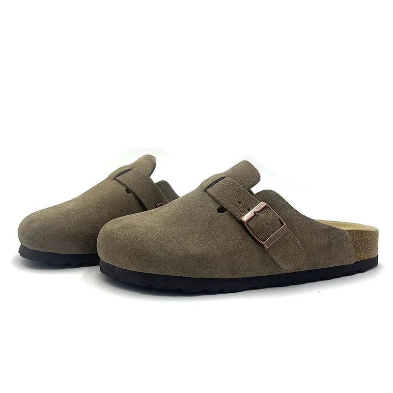 High-quality Vintage Fashion Suede Leather Sandals, Unisex, Spring and Autumn Trendy Premium Slippers