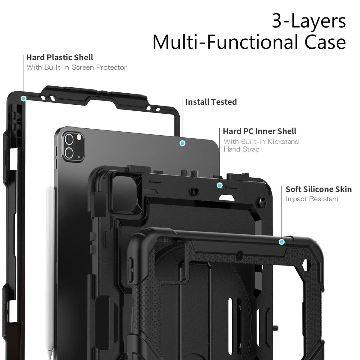 360 Rotation Kids Stand Tablet Case for 2026 New IPad Air 8 M4 11 13 inch , For iPad A19 12th 11th 10th A16 Air 7 6 M3 M2 Cover