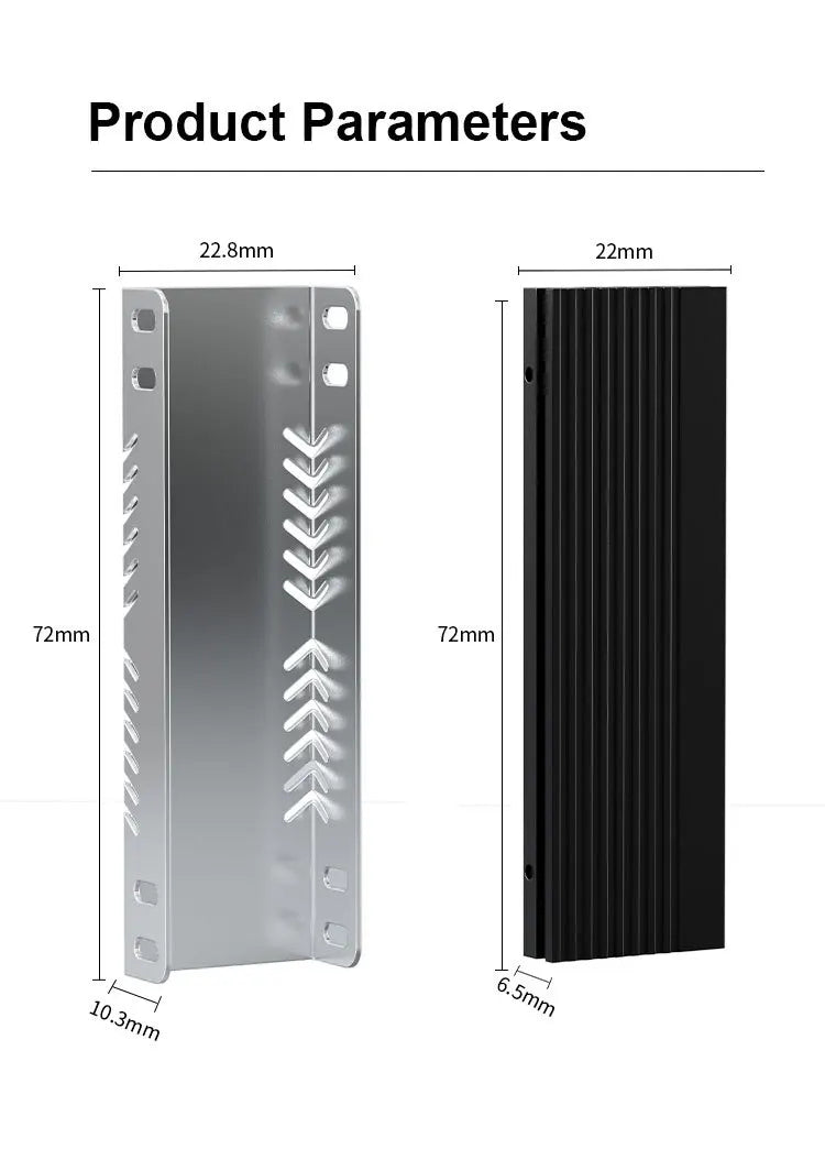 M.2 SSD Heatsink M2 2280 Solid State Hard Disk Aluminum Radiator with Thermal Silicone Pad PS5 Desktop PC NGFF NVME