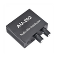 AU-202 2 Input 2 Output Stereo Mixer Audio Distributor for Headphone External Power AMP Volume Alone Control