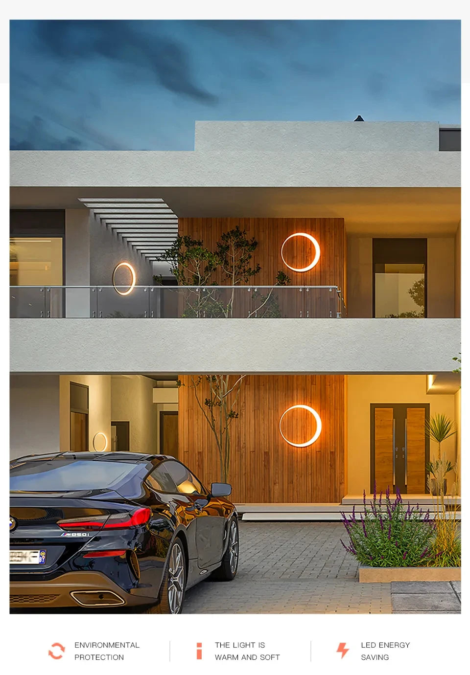 Outdoor Moon Wall Light Modern IP65 Waterproof Porch Garden Wall Lamp Patio Garage Door Antiwa Fixtures Lighting Decoration