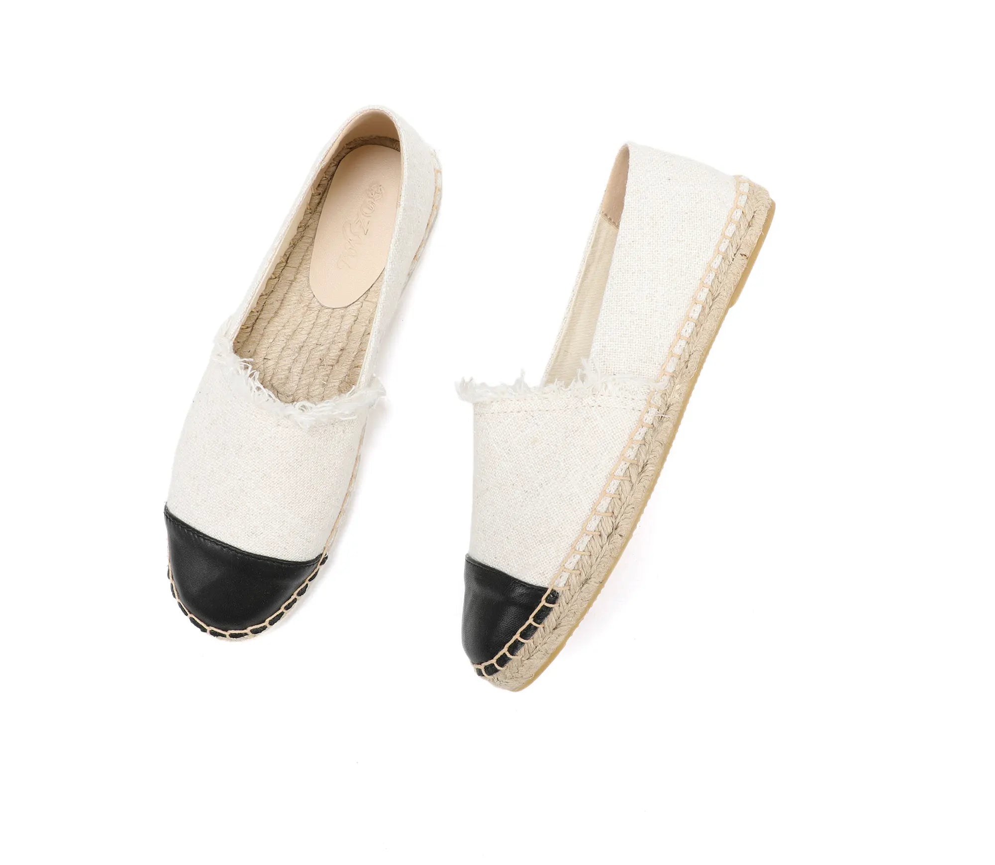 White espadrilles for women flat closed toe shoes