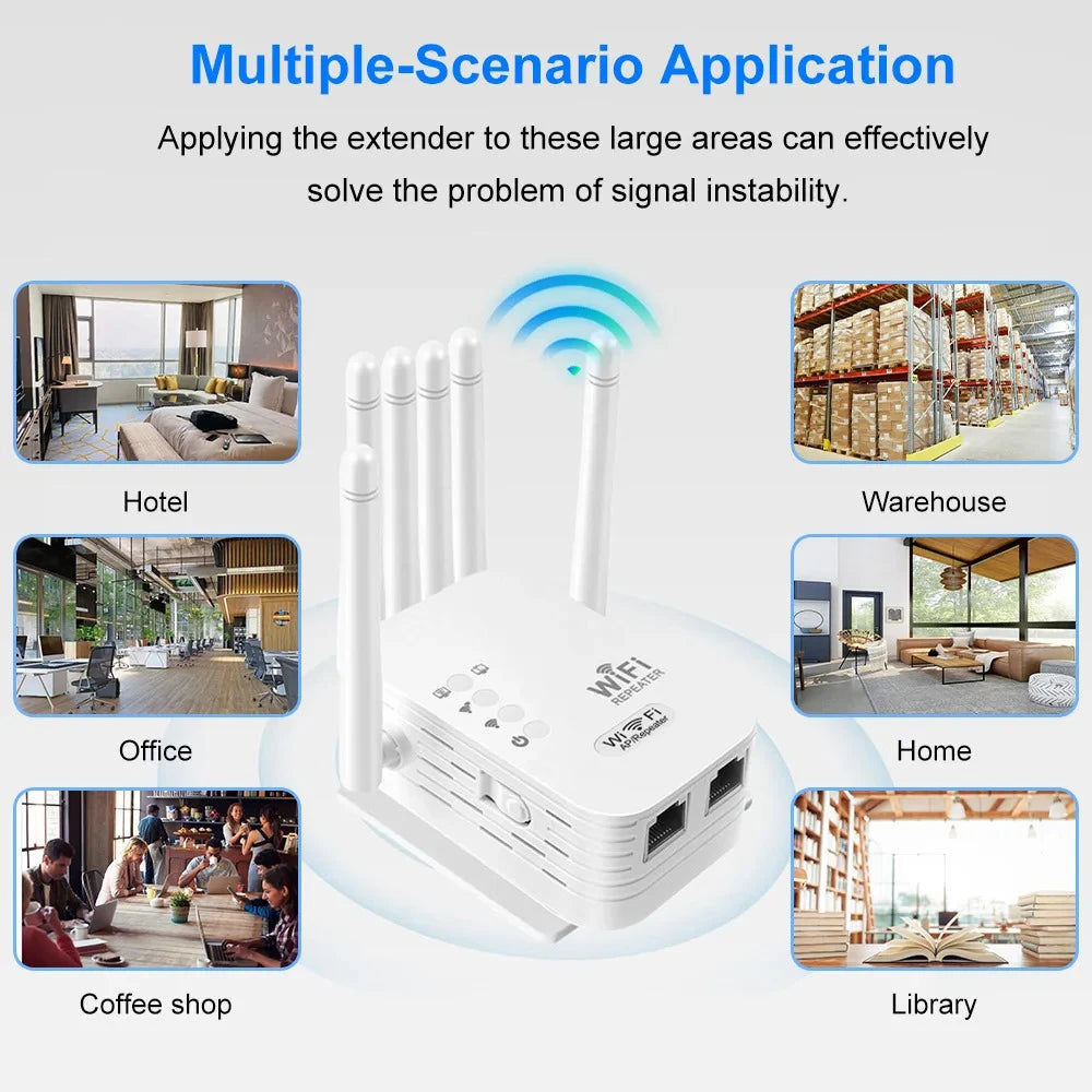 Dual Band 1200Mbps Wireless WiFi Repeater 2.4G 5G Signal 802.11ac Long Range Extender Amplifier Router EU US Plugs WIFI Booster