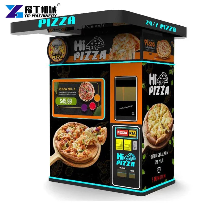Smart Makes Fresh Pizza Vending Machine Automatic Pizza Touch Screen Pizza See Through Vending Machine