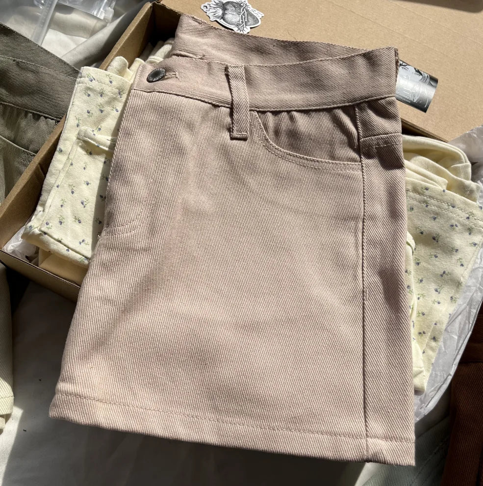 Vintage Denim Straight Mini Skirts Women Sexy Low Waist Pockets A-line Short Faldas Casual Streetwear Summer Cotton Skirt Y2k
