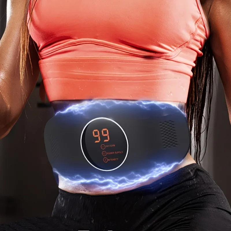 Rechargeable Waist Belt EMS Slimming Massager Fat Burning Body Shaper Vibration Belt for Weight Loss Constipation Relief