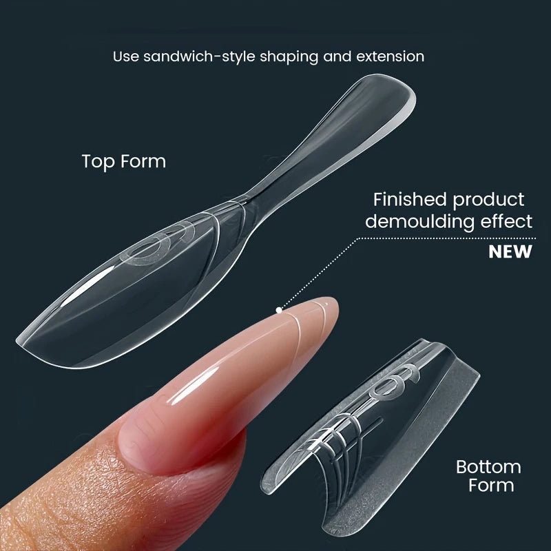 240 Pieces of Dual-Form Nail Forms - Nail Molds, Can Quickly Extend Nails, No Paper Forms Needed, 15 Sizes of Plastic Forms, Salon Nail Art Tools