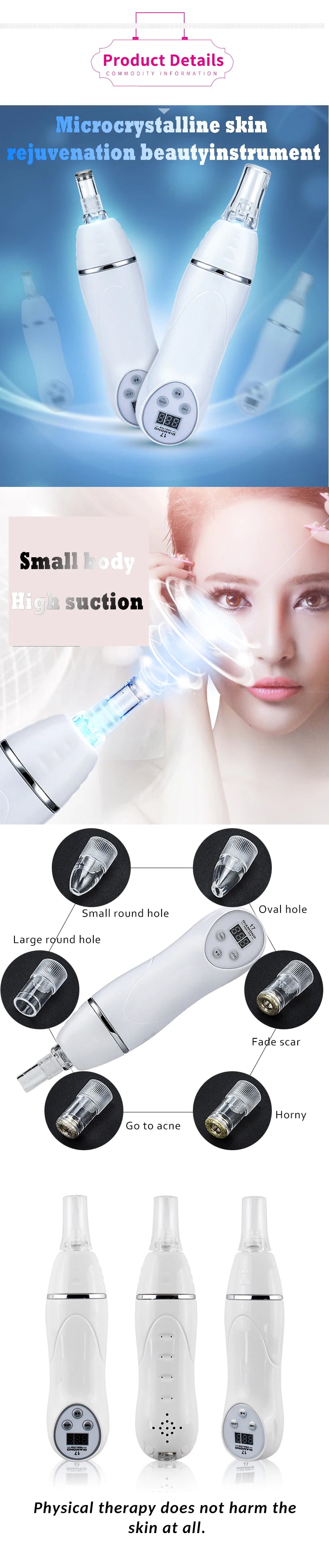 Dermabrasion Peeling Blackhead Acne Pore Remove Facial Skin Care Beauty Machine Vacuum Face Diamond Pen home Beauty Equipment