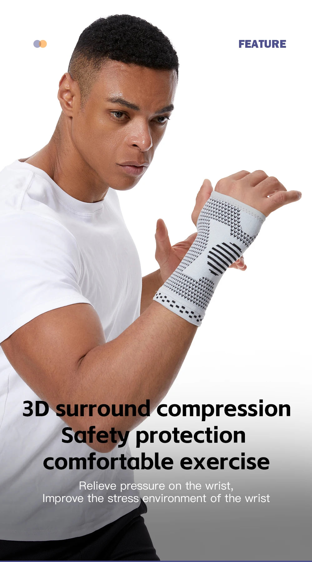 Gym Sports Wristband Wrist Protector Palm Guard Wrist Support Adjustable Wrist Brace Strap Compression Gloves for Carpal Tunnel