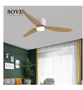 SOVE Modern Led Ceiling Fan Kitchen Living Room Dining Room Household High Air Volume Remote Control Pendant Light