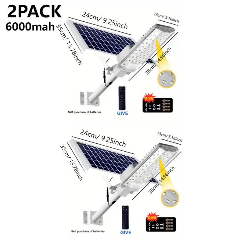 2/1 Pack High Power Solar Street Light Waterproof 6500K Split Solar Wall Light, Suitable For Garden Yard Garage