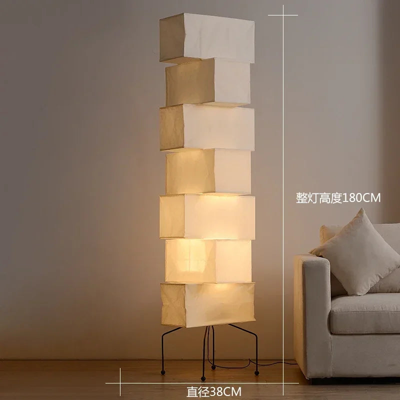 Akari Noguchi Lamp Yong Floor Lamp Japanese Designer LED Rice Paper Lantern Bedside Study Hotel Art Decor Standing Lamp