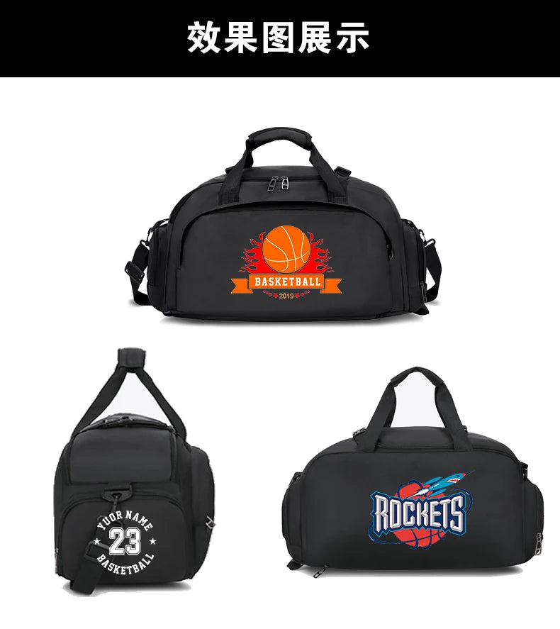 Customized Logo Fitness Bag Football Backpack Swimming Taekwondo Waterproof Backpack Luggage Bag Printed Pattern